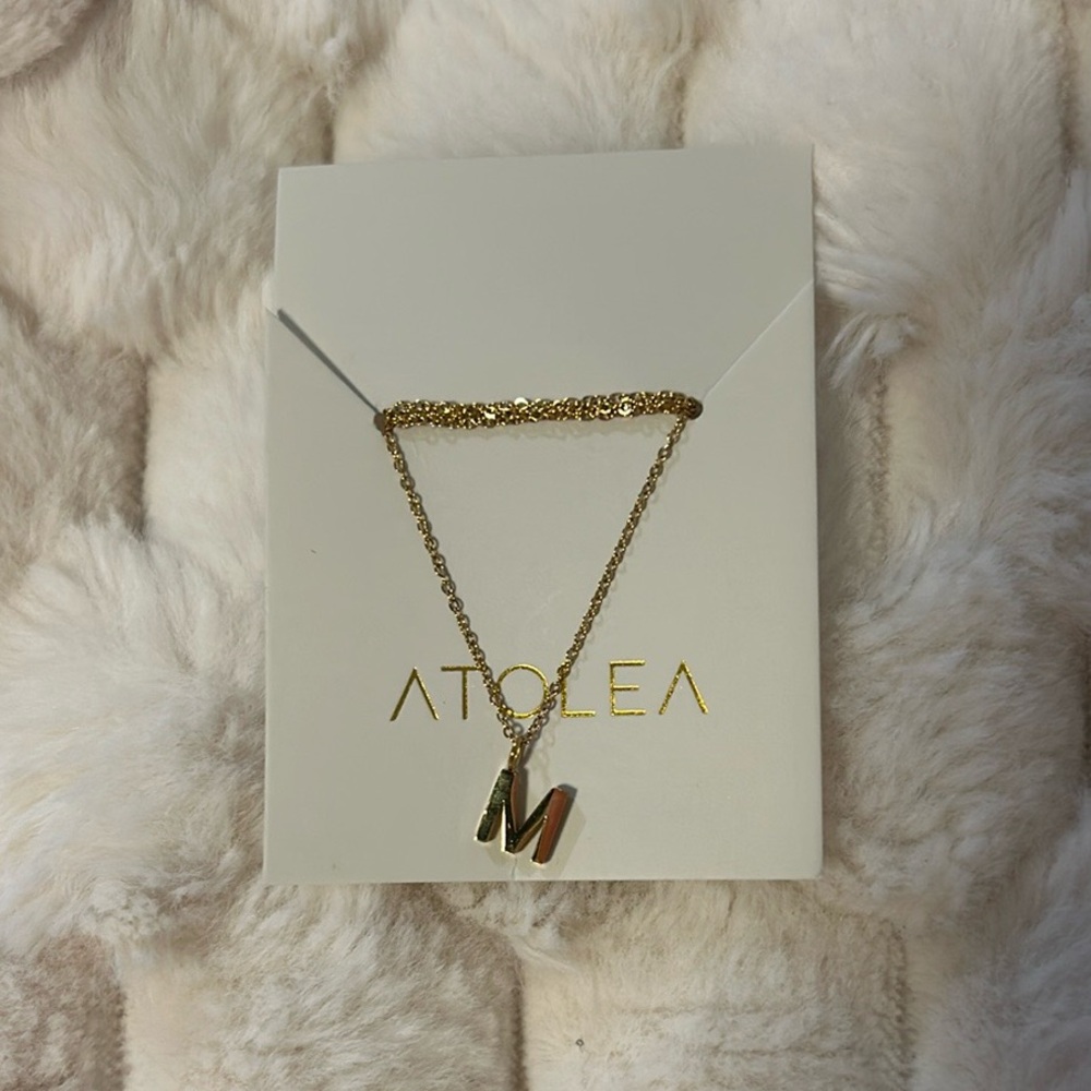 M Initial Gold Necklace